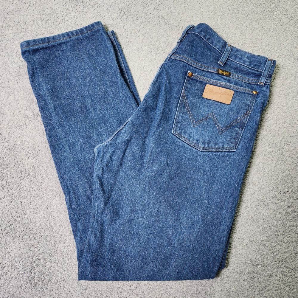 Wrangler Mens 38x32 Cowboy Cut Original Fit Jeans Blue 13MWZ Straight Leg Denim